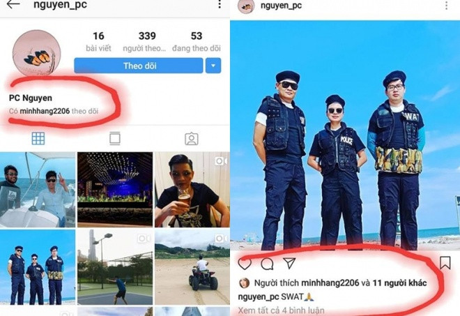 Anh chàng này và Minh Hằng đều theo dõi nhau trên instagram.