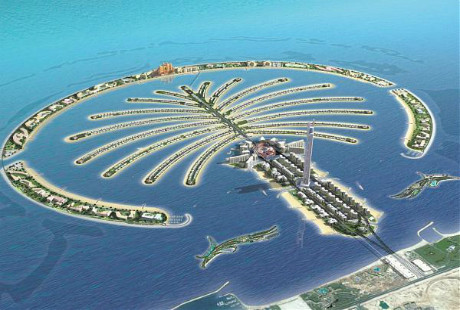 Hòn đảo nhân tạo lớn nhất thế giới: The Palm (Đảo Cây Cọ) rộng 560ha được mệnh danh là kỳ quan thứ 8 của thế giới, rất nhiều khách sạn hạng sang và biệt thự của những nhân vật nổi tiếng được xây dựng ở đây.