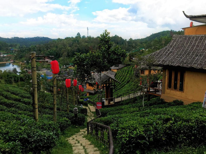 Nhiều người Hoa đã đến đây xây dựng làng và sống bằng nghề trồng trọt chè từ lâu đời. Vì thế, đa số người dân của làng nói tiếng Trung Quốc, chỉ một vài người trẻ mới có thể giao tiếp bằng tiếng Thái.