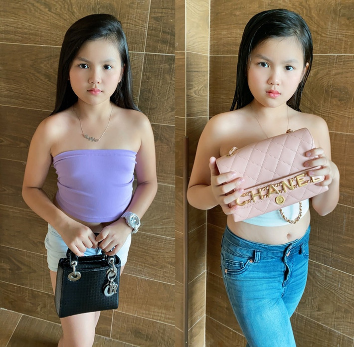Trong khi đó, cô con gái Olivia của Phương Lê cũng sở hữu chiếc túi Dior màu đen trị giá khoảng 90 triệu đồng và túi hồng pastel của Chanel giá khoảng 110 triệu đồng. Ảnh: FB, IG.
