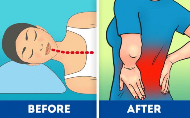 4. Dùng gối ngủ không phù hợp: Nằm gối ngủ quá cao khiến bạn thấy thoải mái nhưng cũng có khả năng gây đau lưng. Hầu hết các loại gối đều đặt đầu bạn ở tư thế không tự nhiên, điều này gây áp lực lên cổ và cột sống, gây đau nhức và ngủ không ngon.