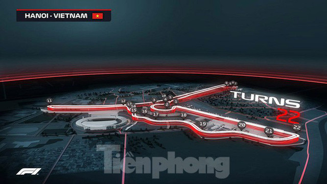 Đồ họa toàn cảnh đường đua F1 tại Thủ đô Hà Nội, Việt Nam. Lần đầu tiên được tổ chức vào tháng 4 năm 2020.