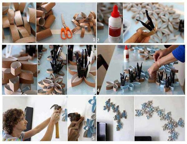 Với những lõi ống vệ sinh bỏ đi, bạn cũng có thể tận dụng chúng làm vật trang trí nhà cửa độc đáo.