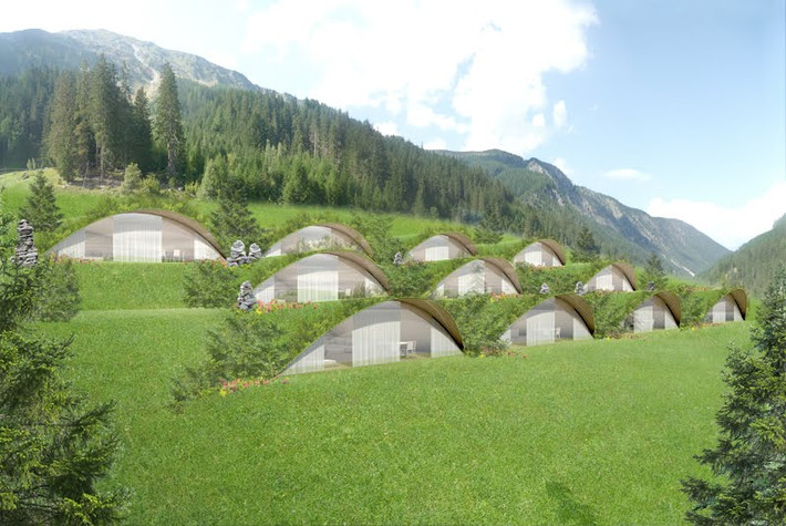 Khách sạn sang trọng dưới lòng đất Bella Vista tọa lạc tại Bozen, Italy do kiến trúc sư Matteo Thun thiết kế.