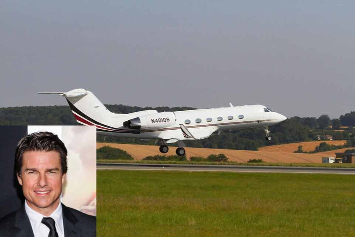 Nam tài tử nổi tiếng Hollywood Tom Cruise hiện sở hữu một chiếc Gulfstream IV trị giá khoảng 36 triệu USD có sức chứa 19 người.