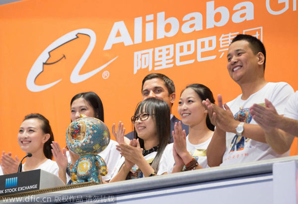 Cái tên Alibaba xuất phát từ truyện cổ tích “Alibaba và 40 tên cướp”, nổi tiếng với câu thần chú “Vừng ơi, mở ra” được dùng để mở cửa vào kho báu bí mật. Jack Ma cho biết, công ty Alibaba ra đời với mục đích để mở ra một cánh cửa mới với những công ty vừa và nhỏ tại Trung Quốc. Alibaba hiện có hơn 100 triệu người mua trực tuyến ghé thăm và mua sắm tại trang web của họ mỗi ngày. Ngoài ra, công ty này cũng tạo ra 40 triệu việc làm, trực tiếp hoặc gián tiếp, ở Trung Quốc.