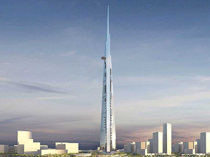 Ả rập Saudi đang xây tòa nhà cao nhất thế giới Kingdom Tower. Khi hoàn thành năm 2018, tòa nhà sẽ có chiều cao 1 km.