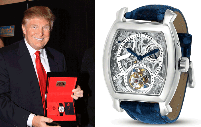 Chiếc đồng hồ Tourbillion chế tạo từ thép không gỉ là một trong những mẫu đồng hồ không ai có nằm trong bộ sưu tập đồng hồ nổi tiếng của Tổng thống Mỹ Donal Trump. Ảnh: Twentytwoten.