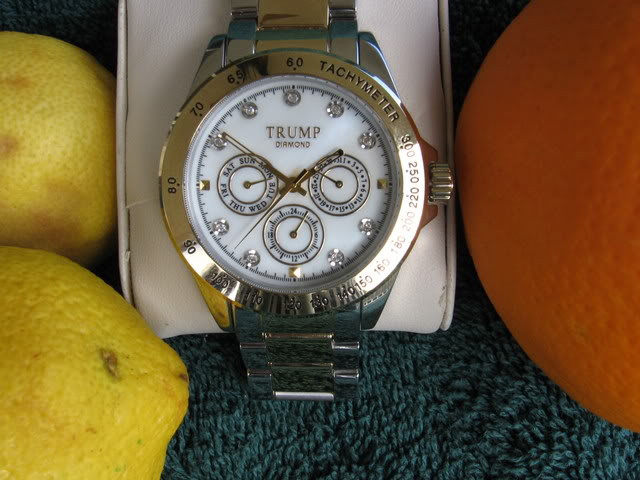 Một mẫu đồng hồ Trump Diamond đính 12 viên kim cương quý giá. Ảnh: Ablogtowatch.
