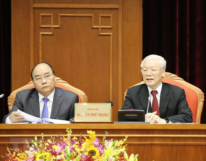 Được sự phân công của Tổng Bí thư, Chủ tịch nước Nguyễn Phú Trọng, đồng chí Nguyễn Xuân Phúc, Ủy viên Bộ Chính trị, Thủ tướng Chính phủ điều hành phiên khai mạc. Ảnh: TTXVN