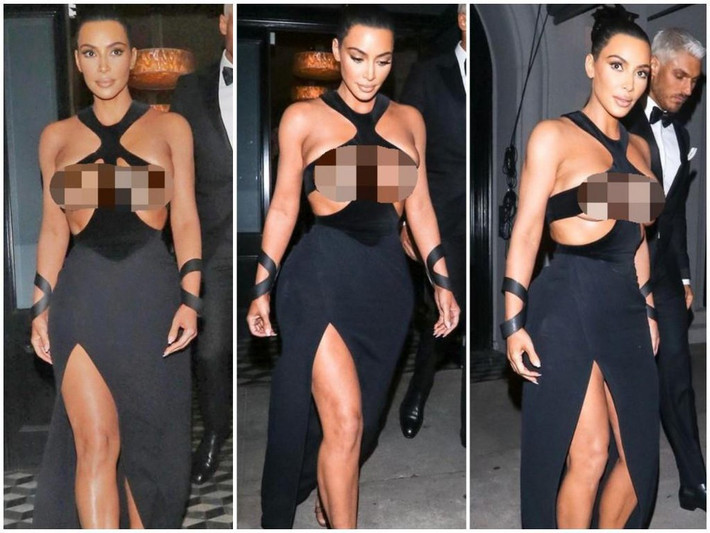 Trang phục cắt xẻ táo bạo khiến Kim Kardashian nhận về nhiều ý kiến trái chiều.