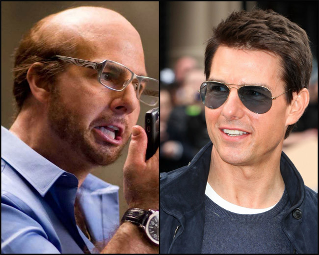 Tom Cruise vào vai giám đốc đầu hói Les Grossman trong phim Tropic Thunder. Để hóa trang cho Tom Cruise vào vai Les Grossman, nhóm hóa trang khoảng 12 người đã phải làm việc cật lực để tạo ra những mặt nạ silicon dán vào trán, cổ, ngực và tay của Tom.