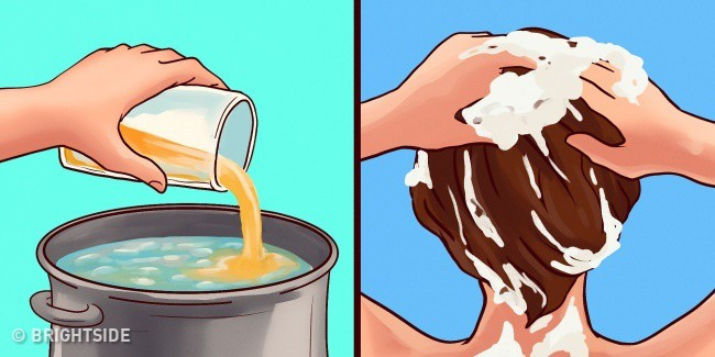 Giấm táo giúp tóc suôn thẳng: Trộn 2 muỗng dấm táo với một cốc nước, và cho hỗn hợp này vào bình xịt. Sau khi gội đầu, hãy xịt hỗn hợp này lên tóc mình. Để yên trong vài phút, rồi gội lại bằng nước ấm.