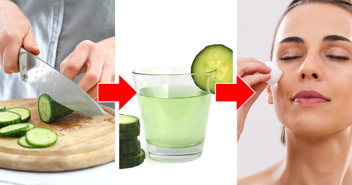 Đắp nước ép dưa chuột: Dưa chuột chứa nhiều silica khoáng, là thành phần thiết yếu cho mô da khỏe mạnh và axit ascorbic có thể giữ nước trong da. Khi bôi nước dưa chuột lên mặt, nó có thể rút ra chất độc từ lỗ chân lông của da và thắt chặt collagen dưới da.