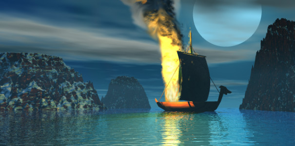 Do vậy, người Viking hy vọng nhìn thấy những cột khói lớn giống như những bậc thang bắc lên trời.