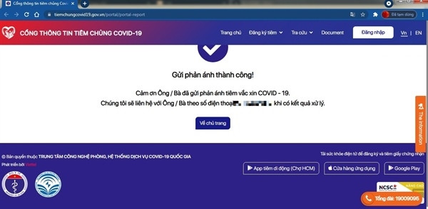 Bước 4: Nhập mã xác nhận và bấm "Gửi phản hồi". Bước 5: Nhập mã OTP nhận được từ số điện thoại cung cấp tại bước 2 vào phần "Xác thực OTP" và bấm "Xác nhận" để kết thúc phản ánh. Ảnh: QĐND.