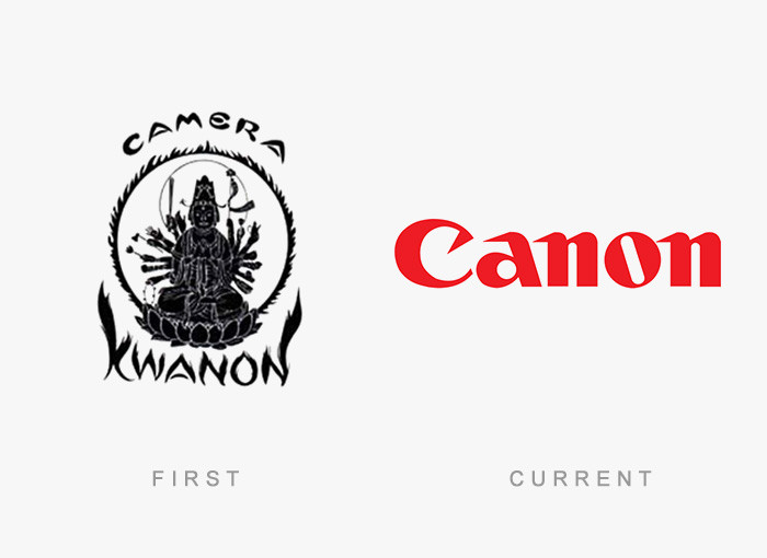 Ít ai có thể nhận ra được logo ban đầu của Canon lại có hình dáng như vậy.