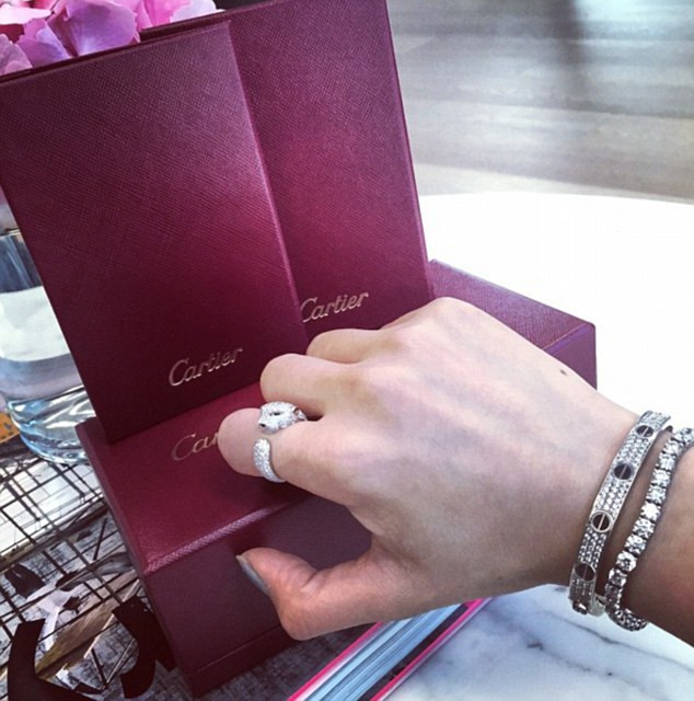 A.i.a.i khoa chiếc nhẫn hình chú báo của thương hiệu nổi tiếng Cartier có giá lên tới 16.000 bảng Anh (tương đương hơn 500 triệu đồng).