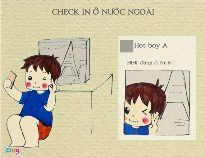Phong cách sống ở Việt Nam nhưng check-in (đánh dấu) tại Pháp, Mỹ... giờ không còn quá xa lạ với cộng đồng mạng.
