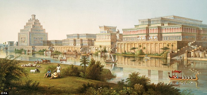 Bức tranh cổ vẽ cuộc sống sung túc của người dân ở Nimrud (ngày nay là Iraq) - một thành phố quan trọng của người Assyria. Mời độc giả xem video: Tái hiện trận chiến lịch sử của Napoleon (nguồn: VTC14)