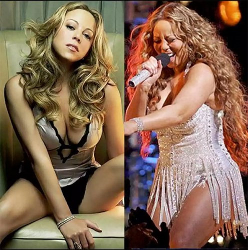 So với cái thời mới vào nghề, theo thời gian cùng với lần sinh đôi hai con đã khiến thân hình Mariah Carey tăng cân không kiểm soát. (Ảnh: Internet)