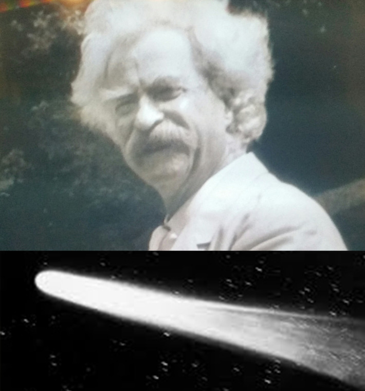 Cuộc đời của nhà văn Mark Twain có sự trùng hợp đến khó tin với sự xuất hiện của sao chổi Halley. Sao chổi Halley sẽ đi ngang qua Trái Đất 76 năm/lần. Theo đó, vào năm 1835, Mark Twain chào đời. Trong năm đó, mọi người cũng chứng kiến sự xuất hiện của sao chổi Halley.