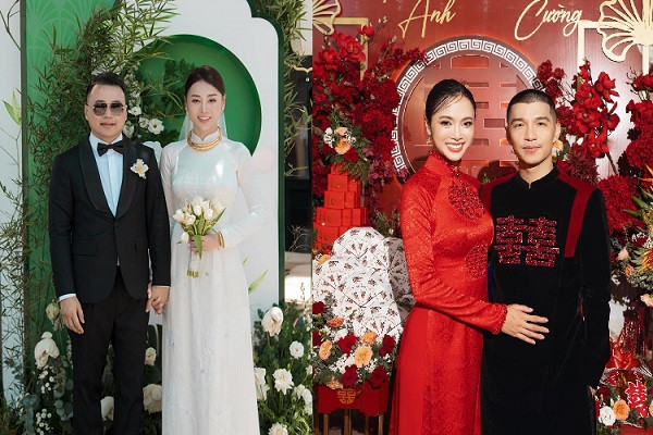 Ngày 26/7, hai cô dâu Phương Oanh và Vũ Ngọc Anh cùng tổ chức lễ ăn hỏi.
