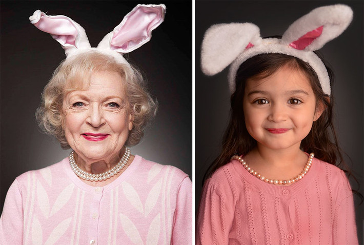 Scout cười rất giống nữ nghệ sĩ lão làng Betty White. Trong bức ảnh này cô bé giống hết phiên bản nhí của Betty White.
