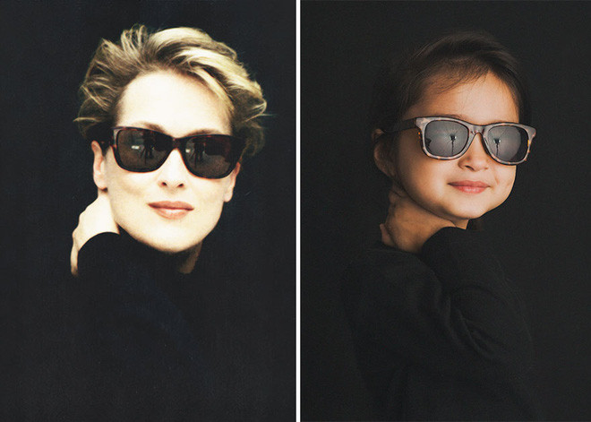 Cô bé cũng không hề kém cạnh nữ diễn viên Meryl Streep về thần thái hay độ ngầu. Nguồn ảnh: Borepanda.