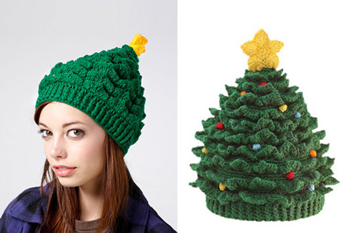 Mũ len hình cây thông Noel độc đáo.
