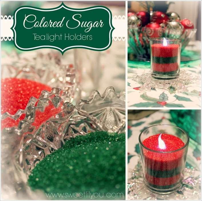 Cốc nến màu mè trưng dịp Noel.