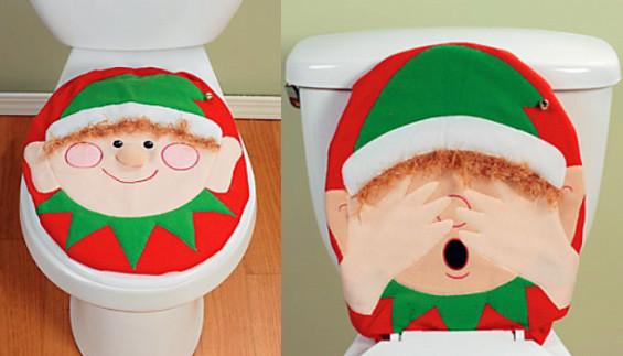 Miếng giấy dán nắp bồn cầu ngộ nghĩnh đón Noel.