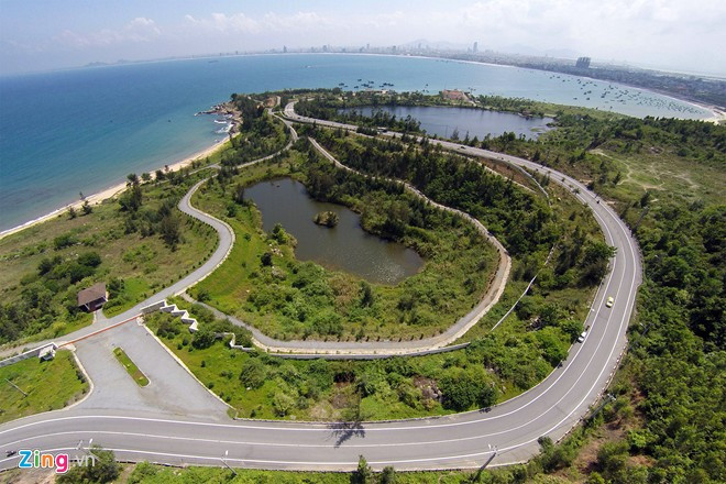 Đường lên đỉnh Sơn Trà quanh co. Toàn bộ cung đường dài hơn 30 km, ôm sát bán đảo. Nơi đây có gần 4.000 ha rừng, là nơi giao lưu giữa hai hệ động vật và thực vật tiêu biểu của hai miền Nam - Bắc.