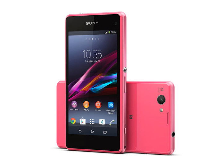 Sony Xperia Z1 Compact: Thiết kế của Z1 với màu hồng đẹp lộng lẫy luôn phù hợp với những bạn nữ cá tính.