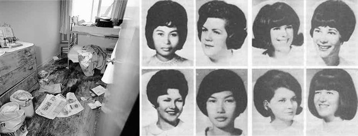 Ngày 14/7/1966, Richard Speck đã thực hiện vụ thảm sát giết hại 8 nữ y tá thực tập ở bệnh viện Nam Chicago. Trong ảnh là hiện trường vụ thảm sát và những nạn nhân bị Speck giết hại.