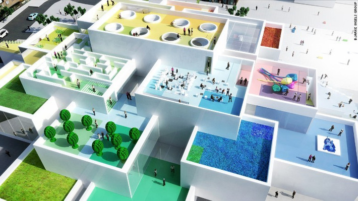 3. Lego House, Billund. Một công trình đáng mong đợi nữa của năm 2017 là của tập đoàn Bjarke Ingel Group (BIG). Nhóm thiết kế đã tạo ra một tòa nhà độc đáo với các khối chức năng riêng biệt, nối với nhau bằng tường gạch lấy cảm hứng từ Lego. Khi hoàn thành, Lego House sẽ trở thành trung tâm trải nghiệm cho du khách với quán cà phê, khu vui chơi cho gia đình, quảng trường và tất nhiên có cả cửa hàng Lego.