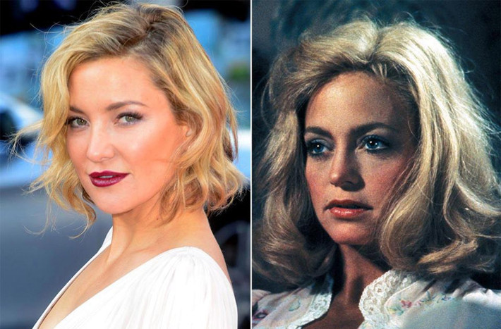 Kate Hudson 36 tuổi và mẹ Goldie Hawn lúc 38 tuổi giống nhau như hai chị em song sinh. (Ảnh: The Sun)
