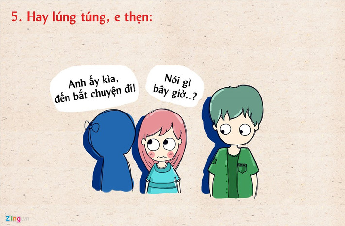 Ở bên người ấy, con gái bỗng dưng trở nên nhẹ nhàng, e thẹn, khác hẳn với thường ngày.