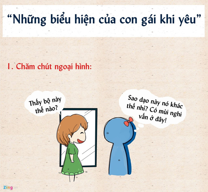 Con gái khi yêu sẽ chăm chút vẻ ngoài hơn mức bình thường.