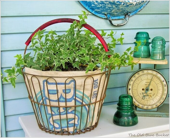 Chỉ cần đổ đất vào vật dụng cũ và trồng các loài cây yêu thích của mình là bạn đã có một chậu trồng hoa ấn tượng.