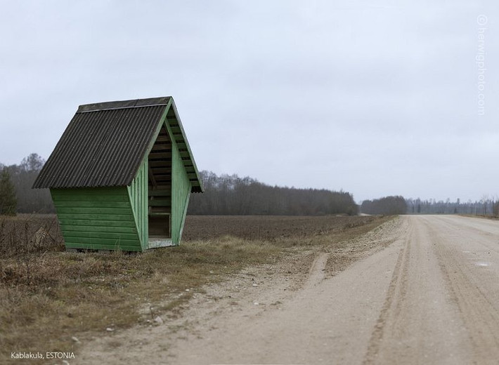 Điểm dừng xe buýt ở Estonia giống như một ngôi nhà nhỏ.