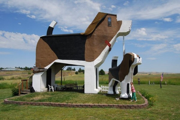 Khách sạn hình chú chó mang tên Dog Bark Park Inn là một địa điểm thú vị tại Cottonwood, Idaho. Ngôi nhà có chiều cao 9 mét được xây dựng từ năm 2003. Các du khách phải đặt trước thì mới có cơ hội ngủ qua đêm và thưởng thức bữa sáng ở trong ngôi nhà độc đáo này.