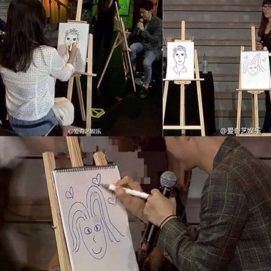 Song Hye Kyo và Song Joong Ki vẽ chân dung nhau trong một buổi gặp gỡ fan.
