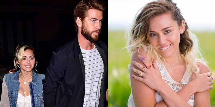 Miley Cyrus: Cựu ngôi sao Disney và tài tử điển trai Liam Hemsworth gặp nhau lần đầu khi tham gia bộ phim The Last Song năm 2009, tan vỡ năm 2013 và tái hợp 3 năm sau đó. Trong chương trình The Ellen Degeneres Show tháng 10/2016, giọng ca Wrecking Ball tiết lộ chiếc nhẫn đính hôn 3,5 carat của hãng trang sức Neil Lane không phù hợp với cô: “Nhẫn anh ấy tặng không hợp gout thẩm mỹ của tôi nhưng tôi sẽ đeo nó vì chúng tôi yêu nhau”.
