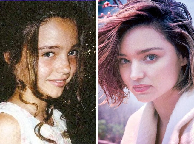 Người mẫu hàng đầu của Úc Miranda Kerr có nụ cười quyến rũ và đôi mắt biểu cảm từ thời thơ ấu.