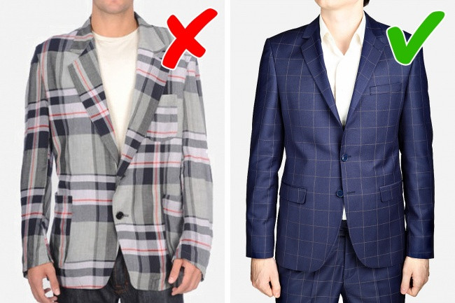 Mua sắm quần áo chất lượng cao, hoa văn (sọc kẻ sọc hoặc sọc ngang) thường có tính đối xứng ở các đường may và ống tay. Các nhà sản xuất quần áo rẻ tiền thường bỏ qua chi tiết này để hạ giá thành.