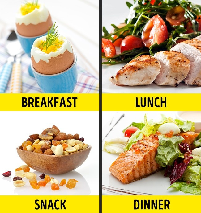 Có chế độ ăn uống hợp lý để dưỡng mi. Bạn cần ăn nhiều chất đạm, vitamin, thực phẩm có nhiều axit béo như các loại hạt, thịt, cá, trứng, trái cây và rau.