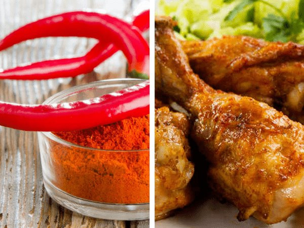Ớt Cayenne + Thịt gà: Việc thêm ớt cayenne vào gà sẽ làm tăng quá trình đốt cháy chất béo nhanh hơn.