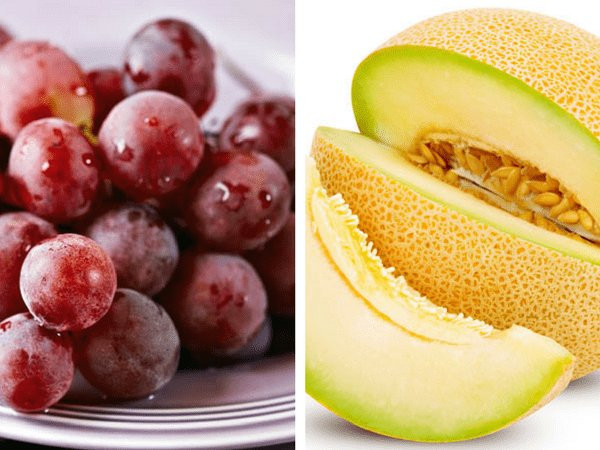 Nho đỏ + Dưa lưới: Món salad hoa quả dưa lưới và nho đỏ sẽ đốt cháy chất béo và giúp bạn giảm cân hiệu quả hơn.