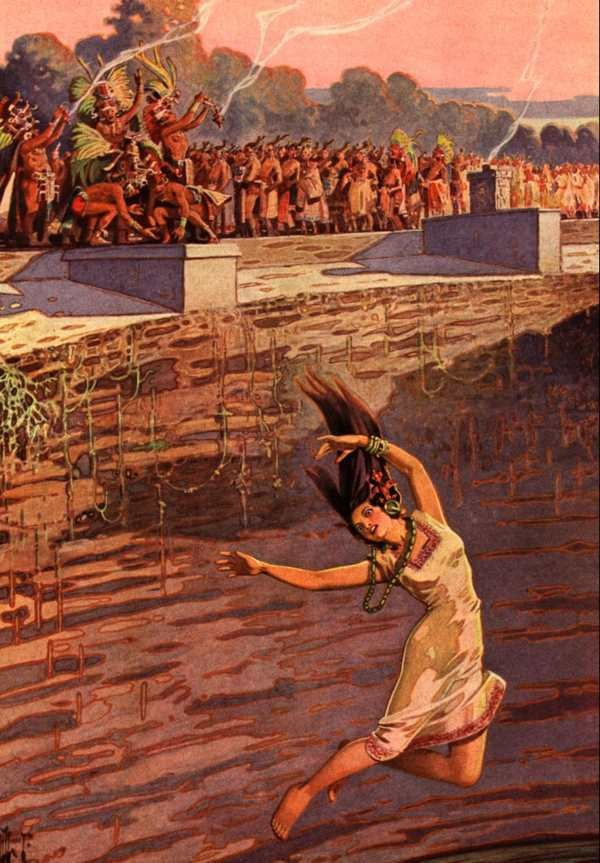 Đối với người Maya, trinh nữ được vứt vào "giếng thánh" sẽ trở thành người hầu của thủy thần, được ăn ngon mặc đẹp và tận hưởng cuộc sống hạnh phúc, bình yên bên thần linh.